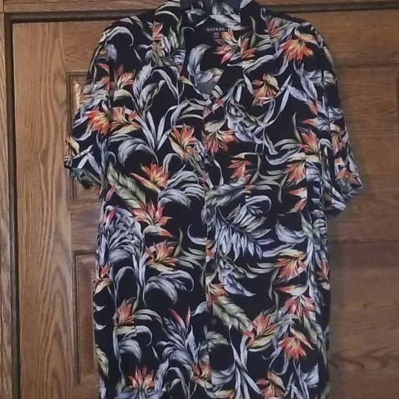 Mens 100% Rayon Bird of Paradise shirt xl